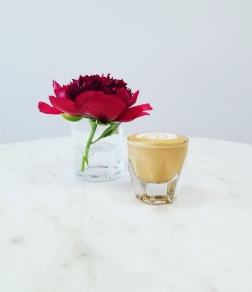 espresso and a flower